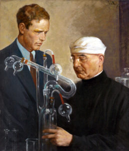 Immagine apparsa sul TIME il 13 giugno del 1938, dipinta da Samuel Johnson Woolf, e raffigurante il Dr. Alexis Carrel (sulla destra) con Charles Lindbergh, co-inventori della pompa di perfusione per la quale il chirurgo meritò il Premio Nobel per la Medicina