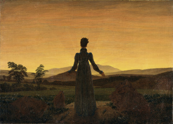 Caspar David Friedrich - Donna al tramonto del sole