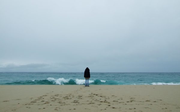 alone on the beach 