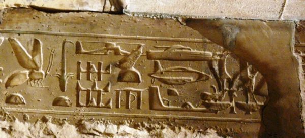 Geroglifico nel Tempio Egizio di Abydos