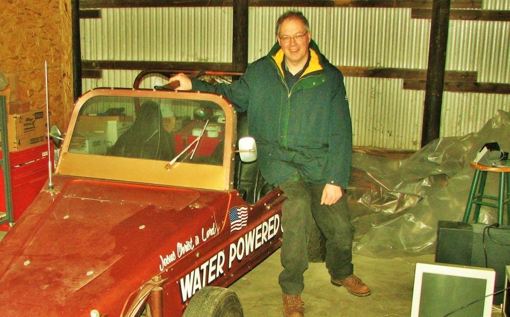 Stanley Mayer and his Fuel Cell car.